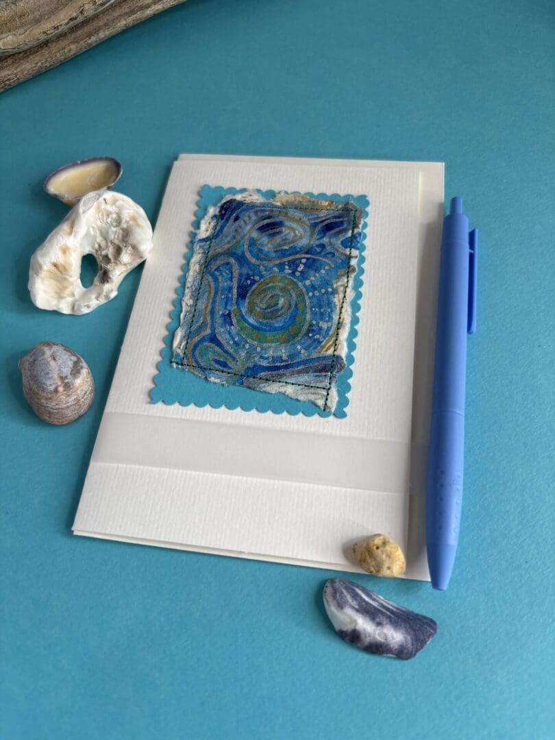 River swirls abstract sea inspired greetings card - Image 3