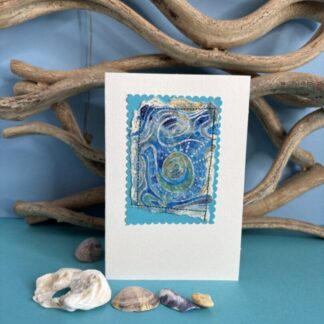 River swirls abstract sea inspired greetings card