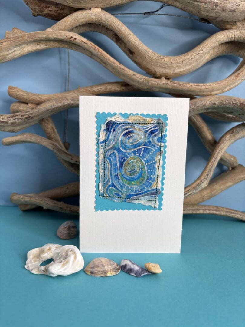 River swirls abstract sea inspired greetings card