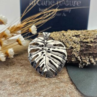 Monstera Leaf Pendant Handcrafted in Recycled Sterling Silver