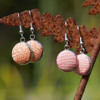 Handmade Drop Earrings made with Recycled Japanese Kimono Silk