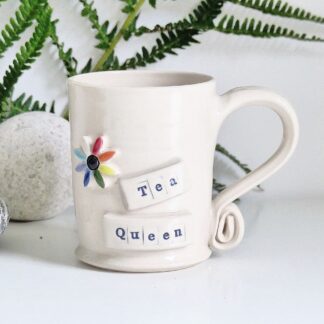 Gay Pride Tea Queen Handmade Ceramic Mug UK