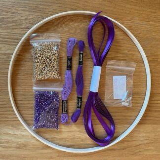DIY Beaded Dream Catcher Kit for Adults – Boho Wall Hanging Craft Set - Purple Craft Kit