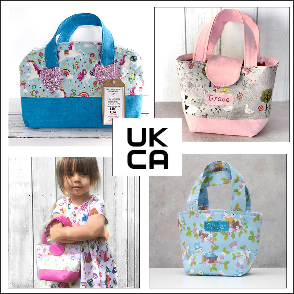 UKCA toy safety marking showing with toy bags
