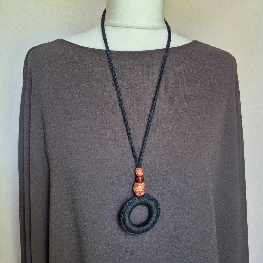 beaded boho pendant