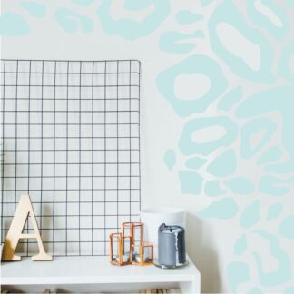 blue leopard print fabric wall stickers fake wallpaper