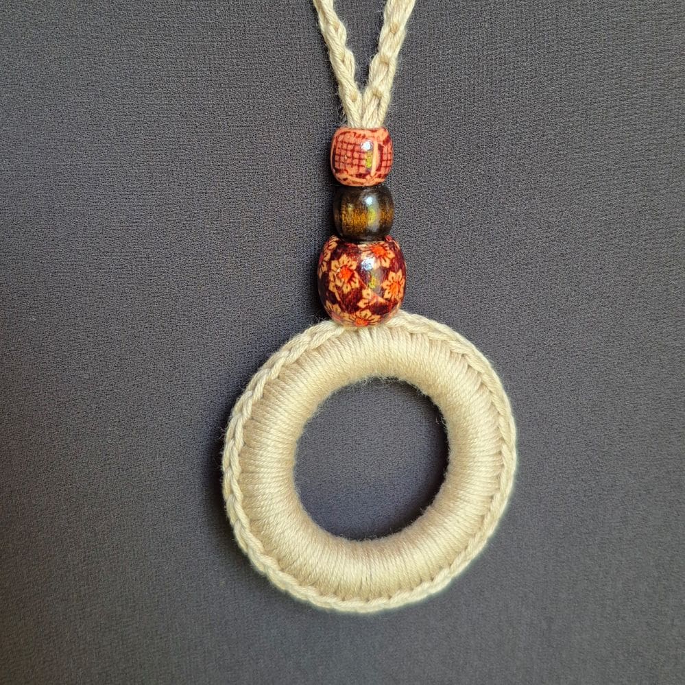 boho pendant wooden beads