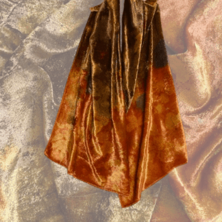 chocolate-orange-silk-velvet-scarf-natural-dyes-leaf-prints-marian-may-textile-art