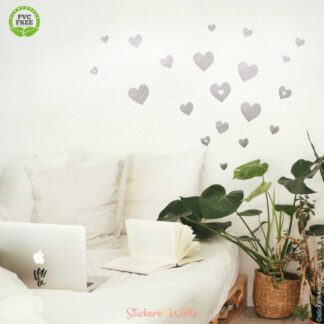 grey heart fake wallpaper stickers