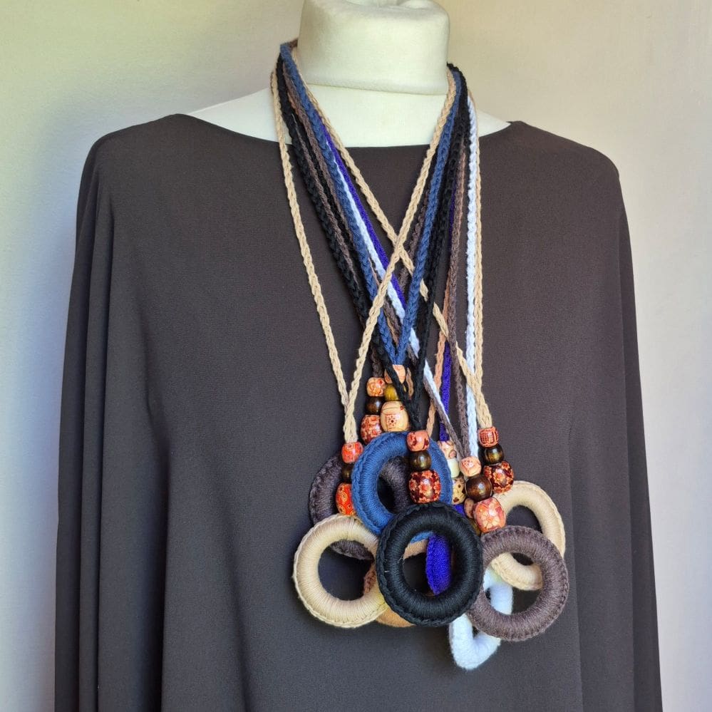 handmade boho beaded pendants