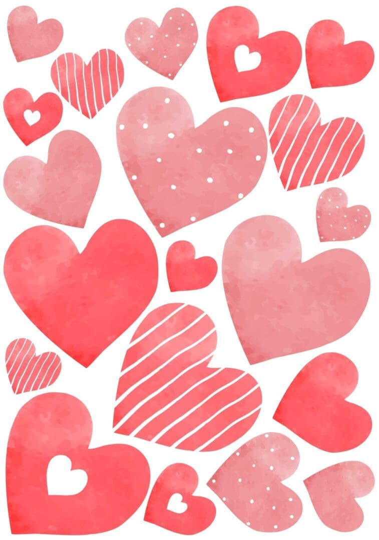 Coloured Heart Peel and Stick Fabric Wall Stickers - Image 4