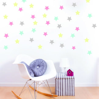 Rainbow star fabric wall stickers