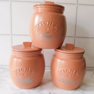Teracotta Kitchen Canisters Tea Coffee Sugar