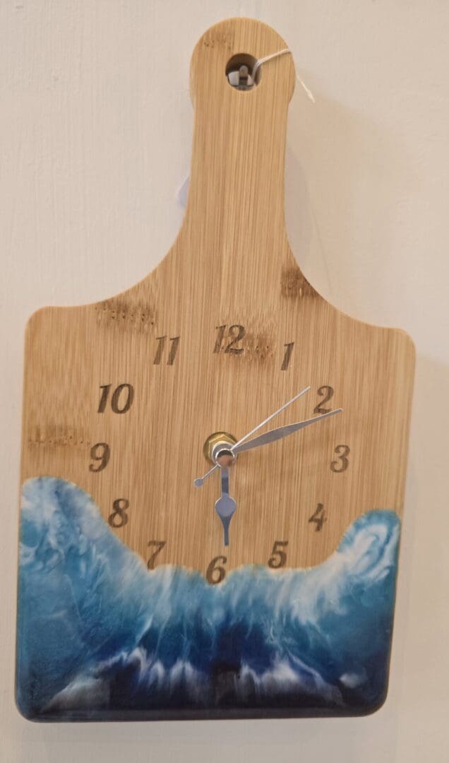 Bamboo Wall Clock with Ocean Resin - Image 6