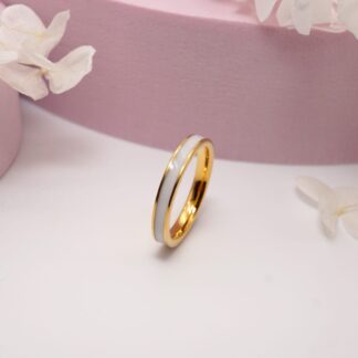 Narrow 3.2mm Breastmilk Keepsake Ring, Available in Gold or Rose Gold Tungsten Carbide