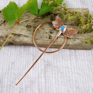 copper dragonfly shawl pin