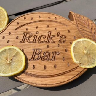 Solid Oak Lemon Shaped Chopping Board.