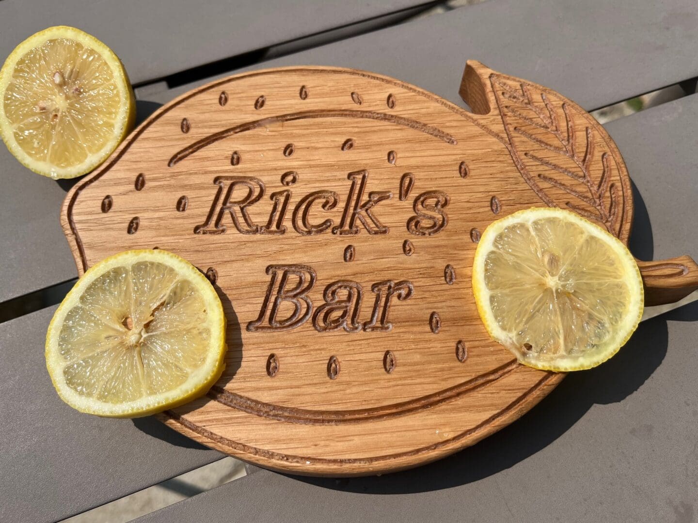 Solid Oak Lemon Shaped Chopping Board.