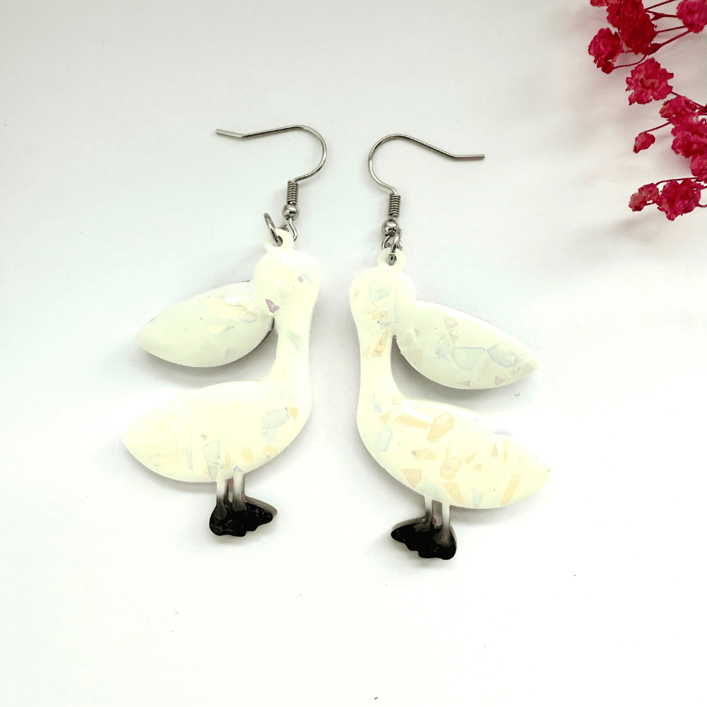Pelican Party Pastel Earrings – Bold Resin Birds for Wild Souls - Image 6
