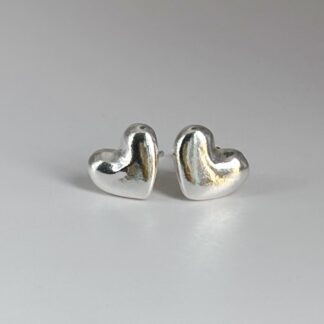 Silver heart studs