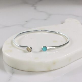 Boho Silver Gemstone Cuff