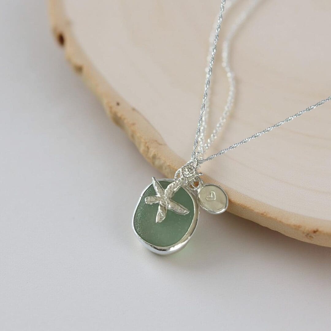Ocean Sea Glass Charm Necklace - Image 3