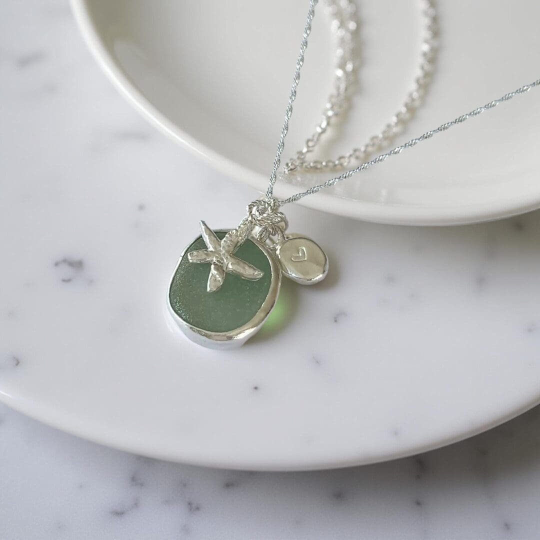 Ocean Sea Glass Charm Necklace - Image 2