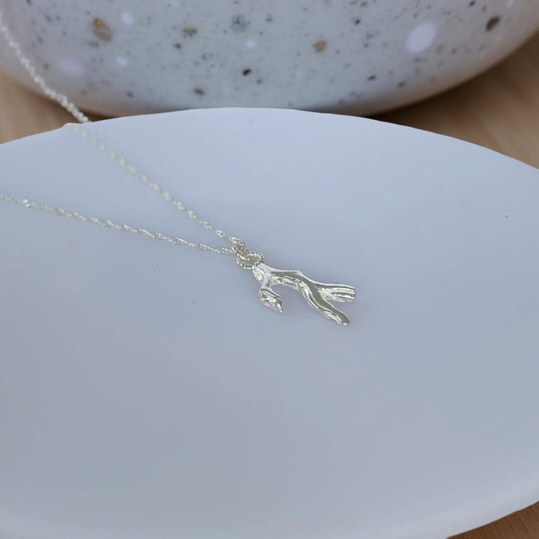 Ocean Seaweed Silver Necklace - Image 2