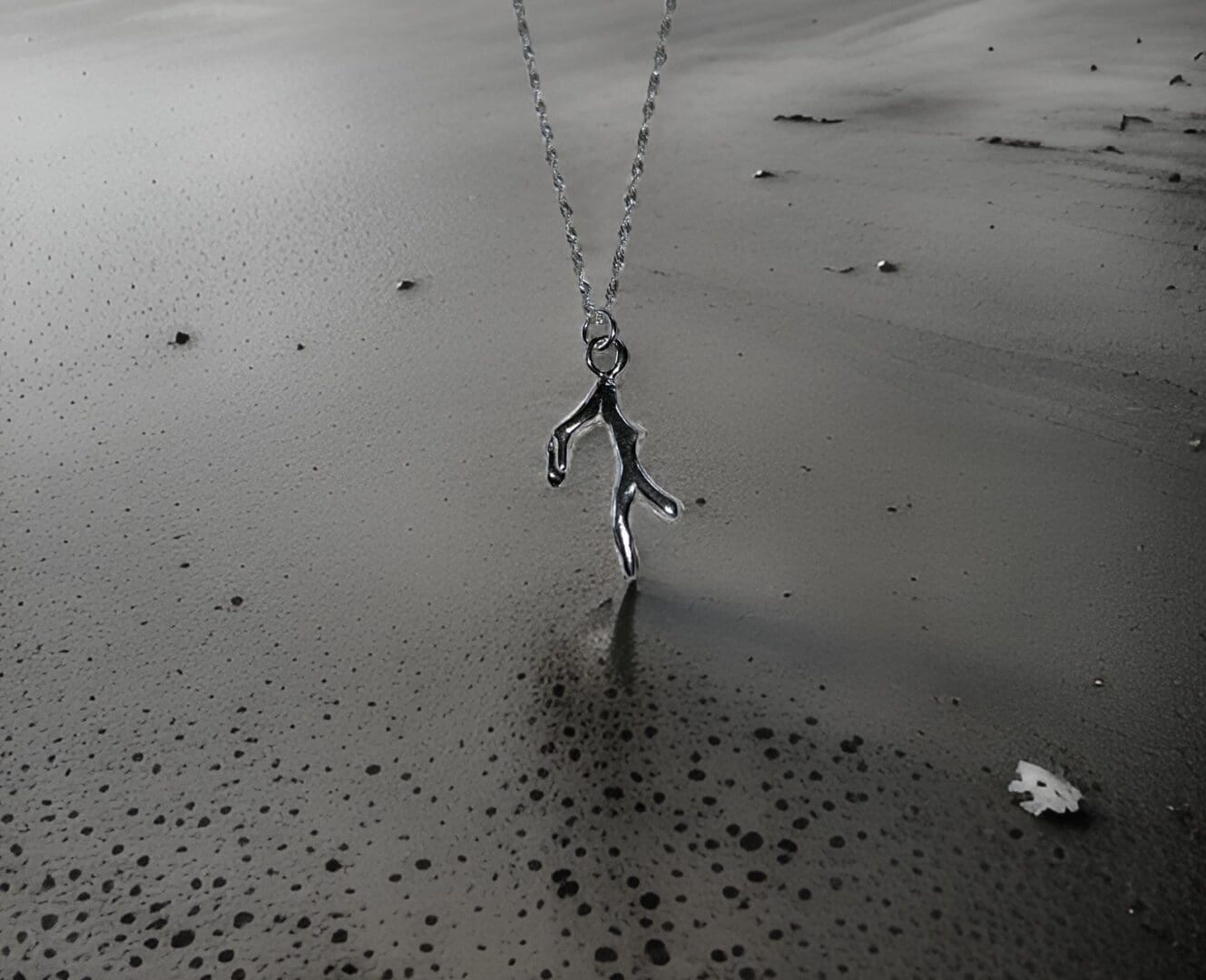 Ocean Seaweed Silver Necklace - Image 4