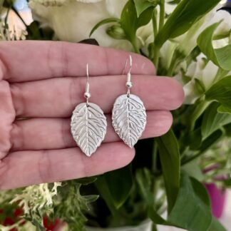 Fine Silver Leaf Shaped Earrings