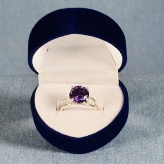 Sterling Silver Amethyst Cubic Zirconia Cocktail Ring Size M