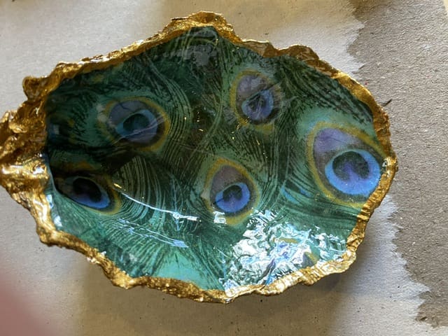Handcrafted Decoupaged Oyster Shell - Image 3