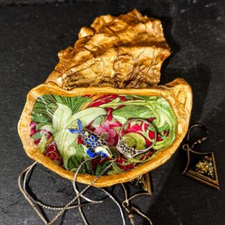 William Morris Granville Handcrafted Gilded Decoupage Oyster Shell Trinket/Jewellery Dish