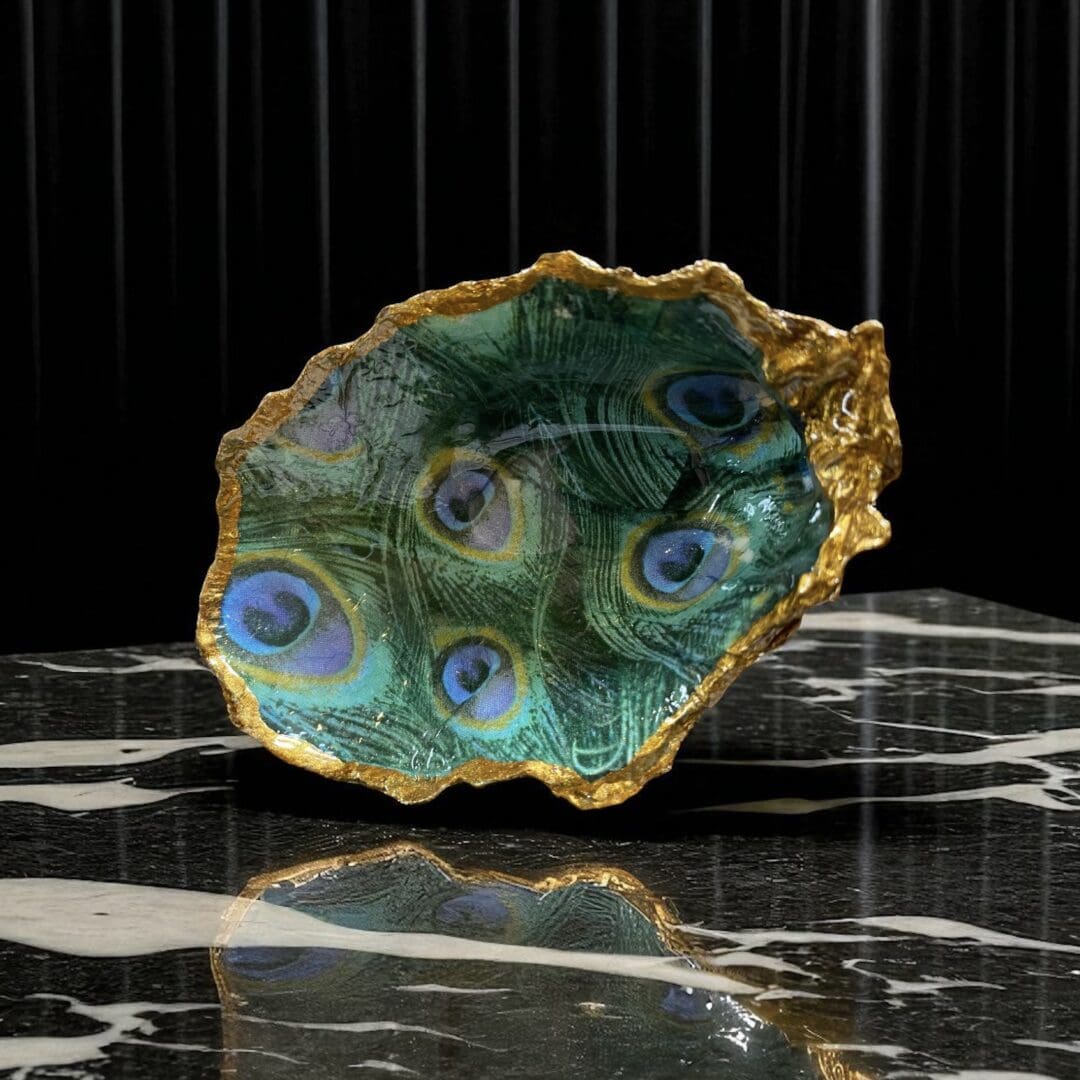 Handcrafted Decoupaged Oyster Shell
