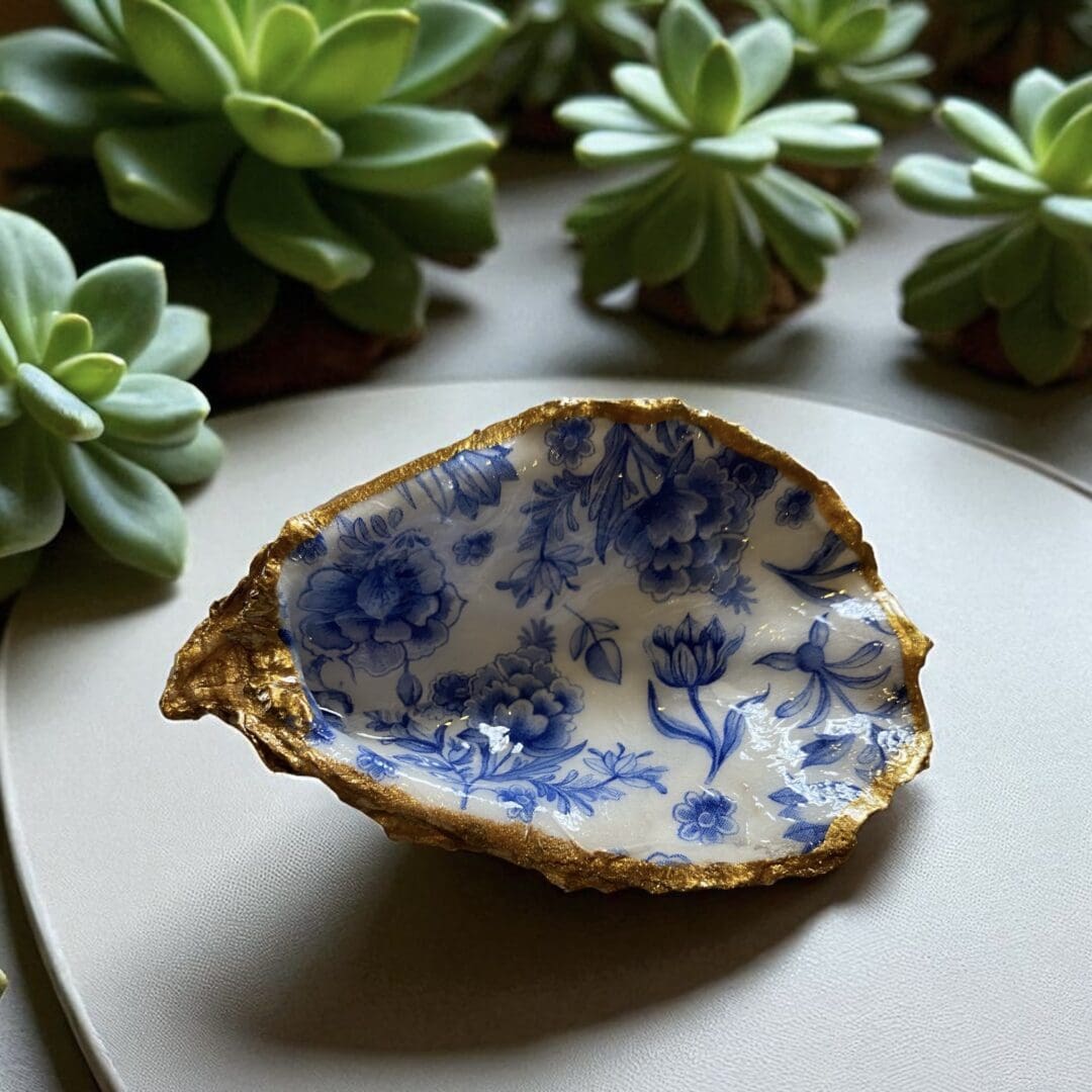 Handcrafted Decoupaged Oyster Shell