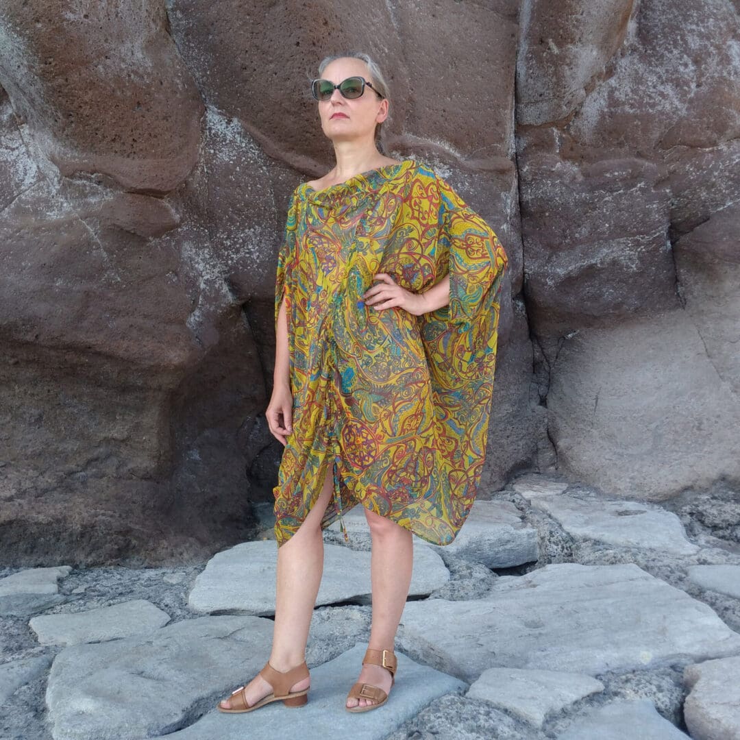 Grecian style sheer tunic dress or beach cover up