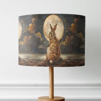 Rabbit and Moon Print Lampshade - Modern Art Lightshade