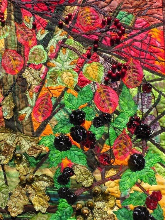 Autumnal wall hanging. Acorns and Blackberries