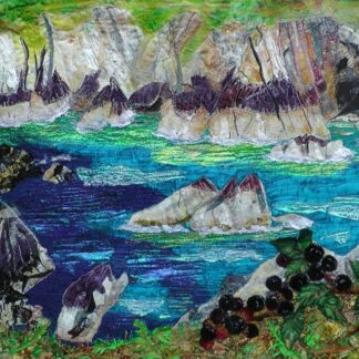 Original Art Beautiful textile seascape. Pembrokeshire coastal