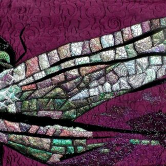 Original Art Fabric Dragonfly, Wall Hanging, Art Quilt, Textile Art.