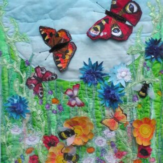Original Art Wild Flowers. Butterflies. Bees. Hay Meadow.