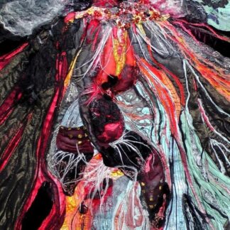 Original Art Volcano, Lava flow, Erupting Volcano