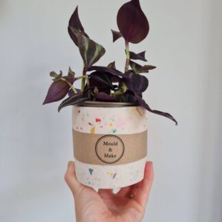 Rainbow Terrazzo Round Pot: Handmade Multi-Use Planter