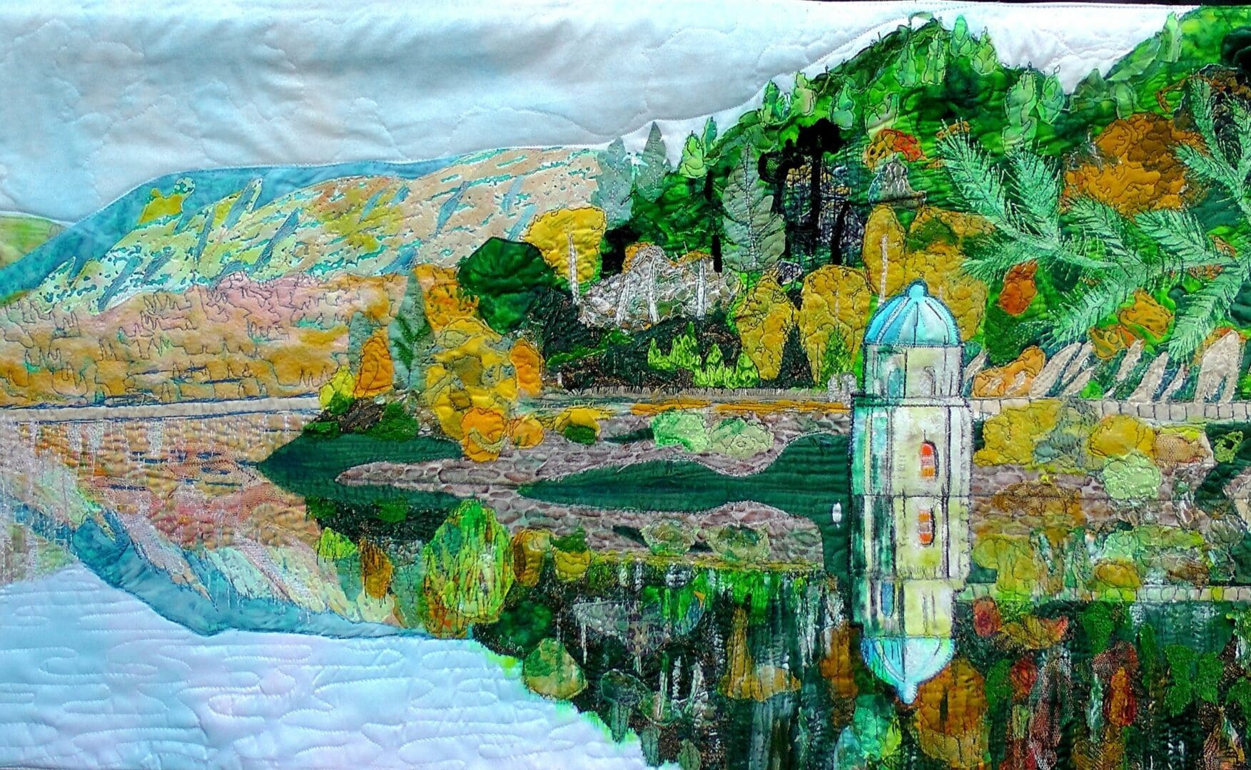 Original Art Elan Valley. Wales. Pen Y Garreg. Beautiful scenery in Wales. Welsh dams