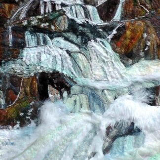Original Art textile waterfall. healing fabric art cascades of water