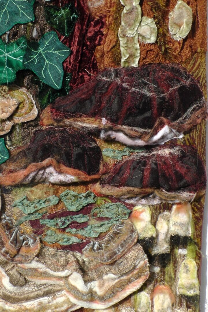 Original Art Fungi and mushroom wall hanging