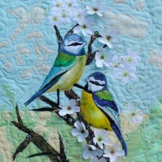Original Art Whispers of Spring. Bluetits and Blossoms. Birds
