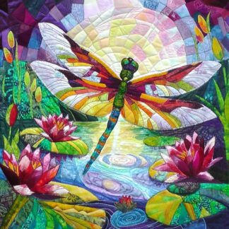Glorious stained glass look dragonfly
