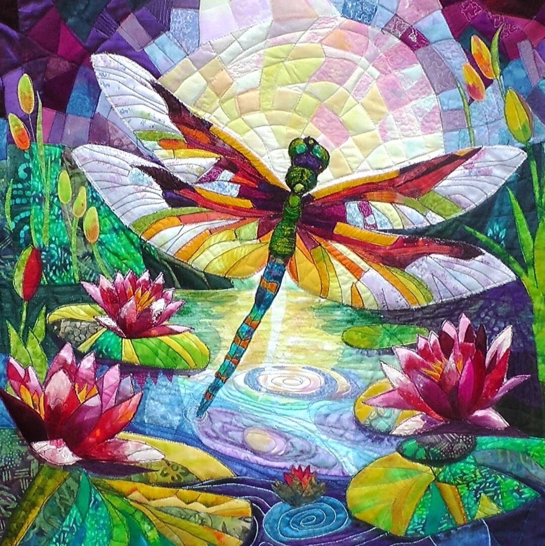 Glorious stained glass look dragonfly