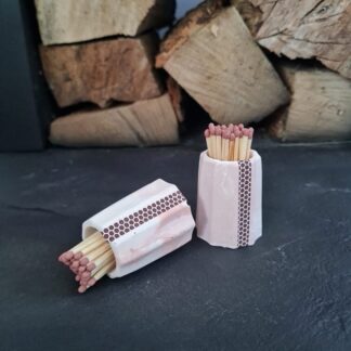 Handmade Marble Effect Matchstick Pot with Strike Patch
